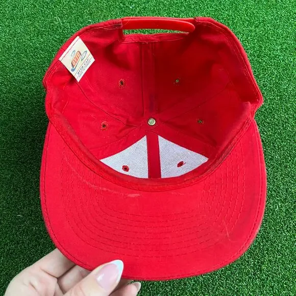 He Say She Say Embroidered Red Snapback Hat - Picture 6 of 7